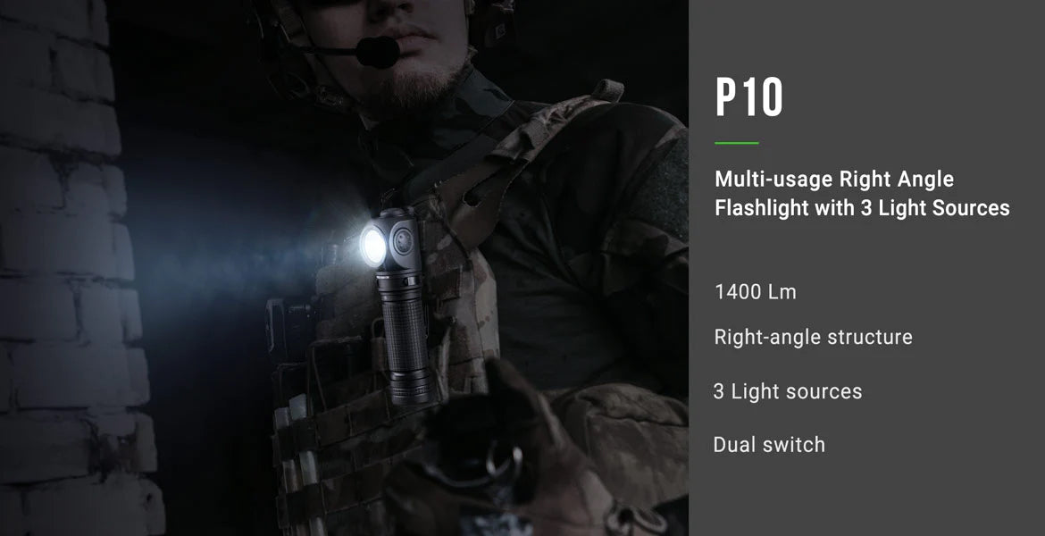 Nextorch P10 Right Angle Flashlight | 1400 Lumens