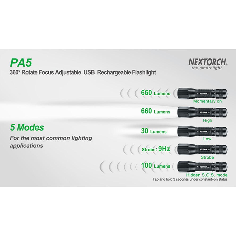 NEXTORCH | PA5 Rechargeable Focussing LED Torch
