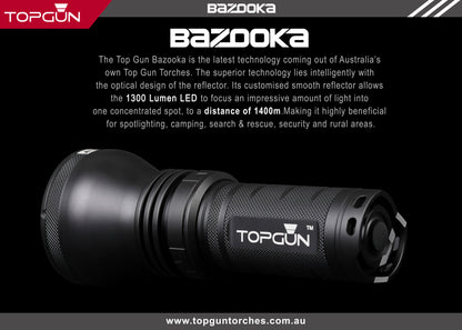 Top Gun Bazooka Camping Torch- 1400 metre beam distance
