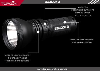 Top Gun Bazooka Camping Torch- 1400 metre beam distance